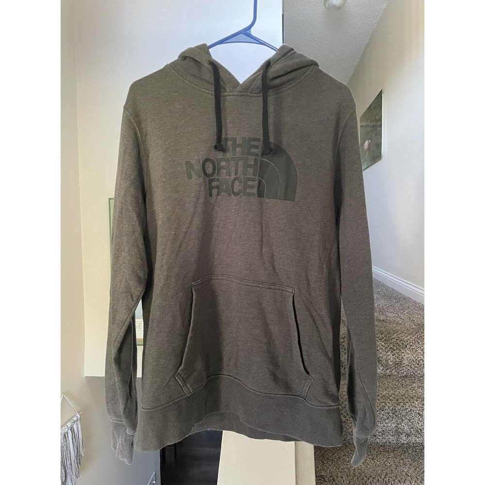 The North Face Logo Mens Gray Hoodie Long Sleeve Sweatshirt Size Medium